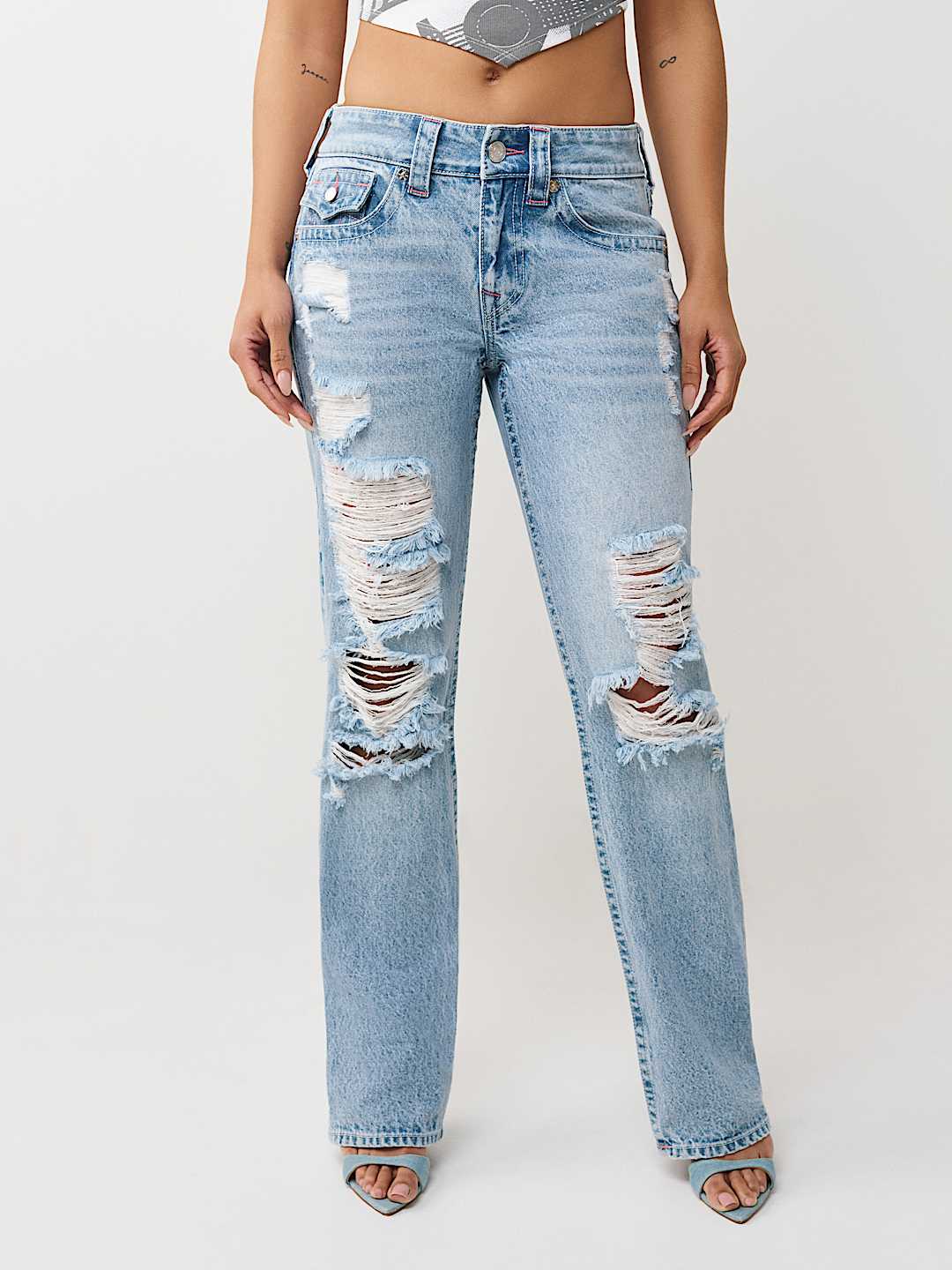RICKI MID RISE RELAXED FLAP STRAIGHT  JEAN, image 1