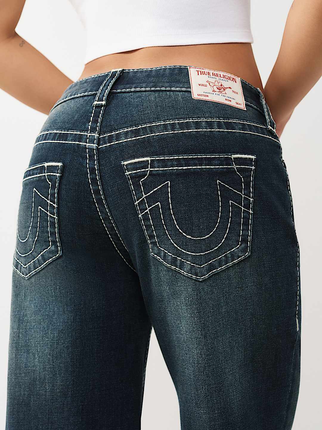 BOBBI MID RISE EMBROIDERED BIG T BAGGY JEAN, image 4