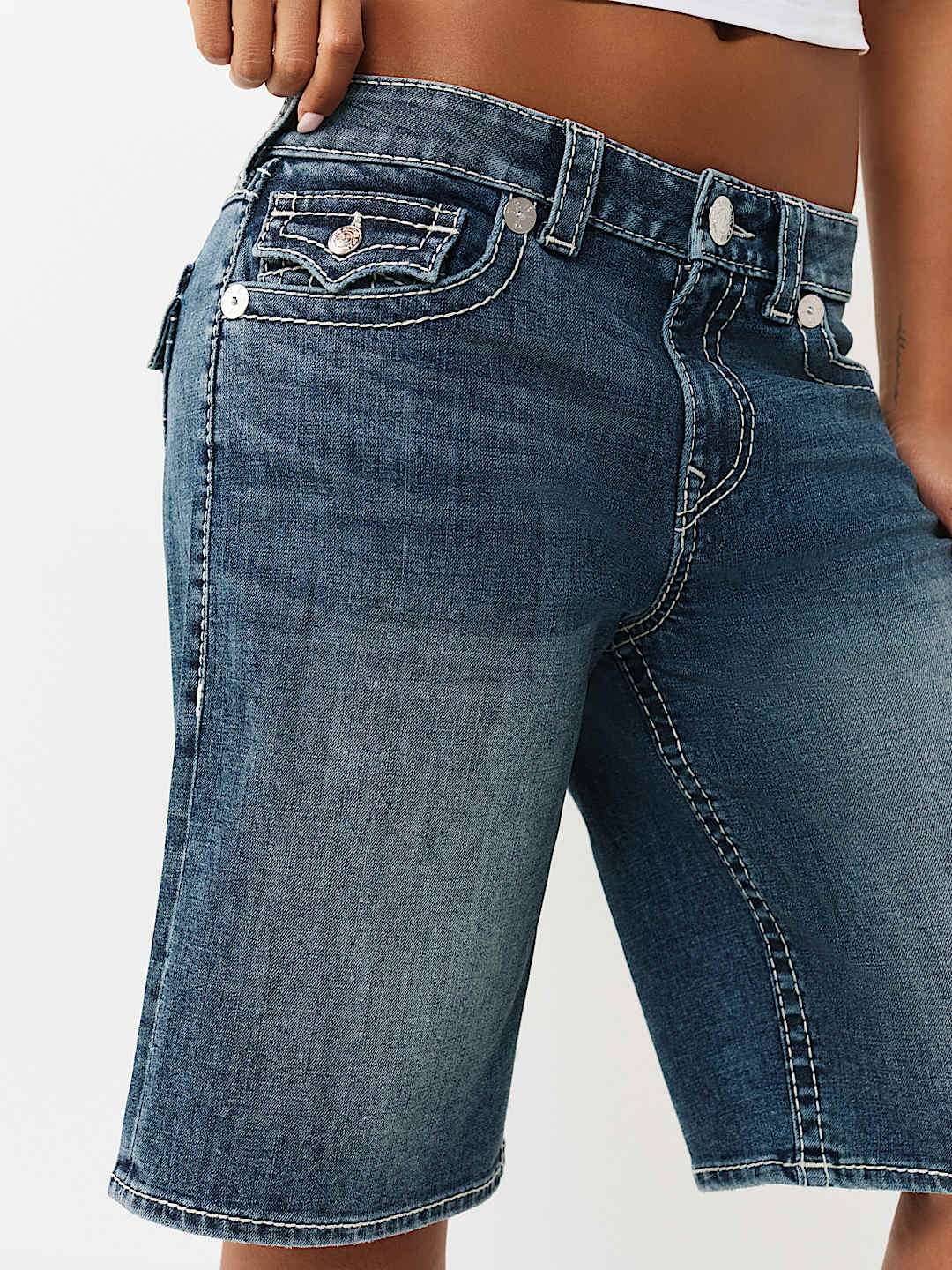 BIG T FLAP BAGGY DENIM JORT, image 6