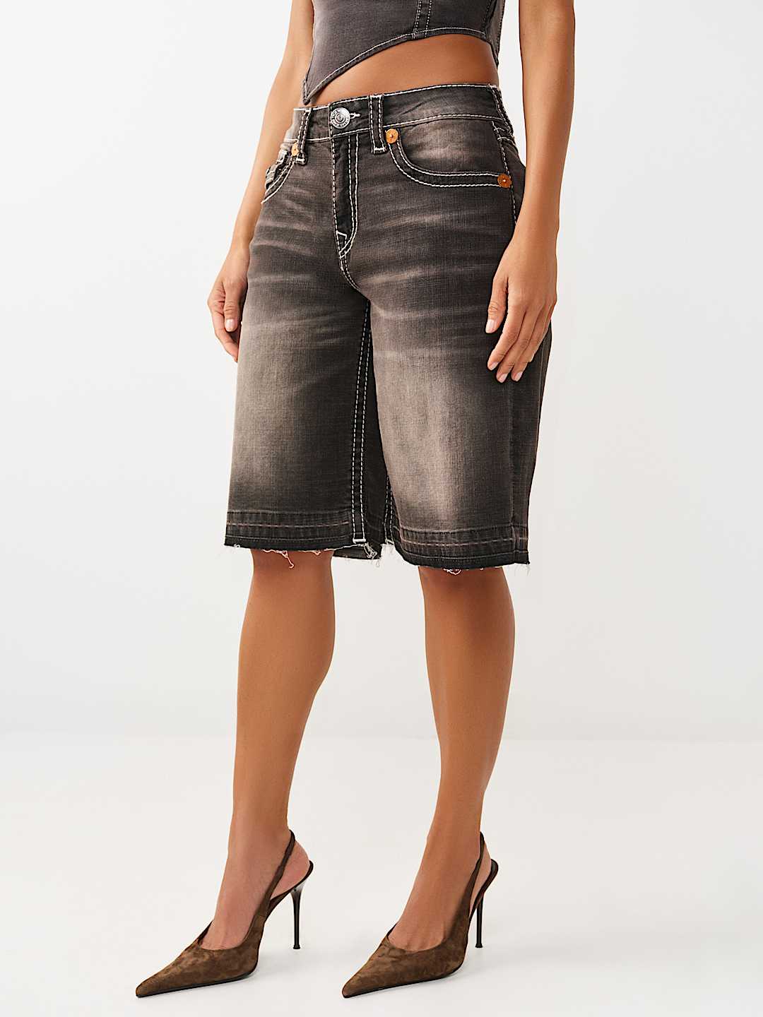 BIG T FLAP BAGGY DENIM JORT, image 3
