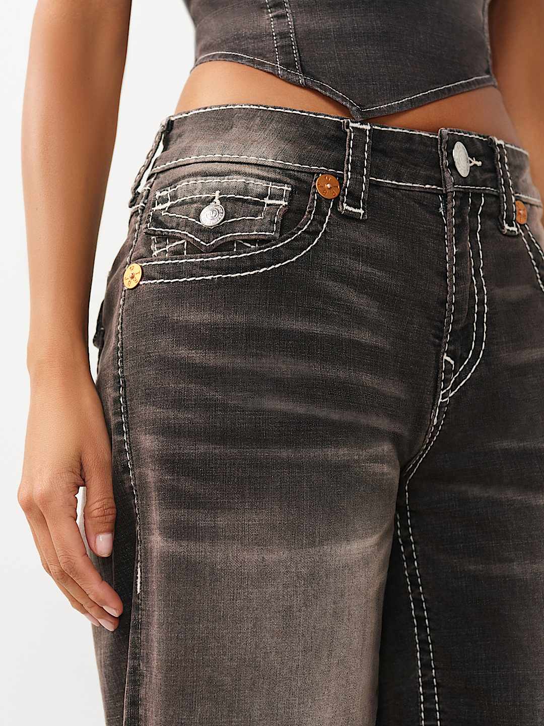 BIG T FLAP BAGGY DENIM JORT, image 5