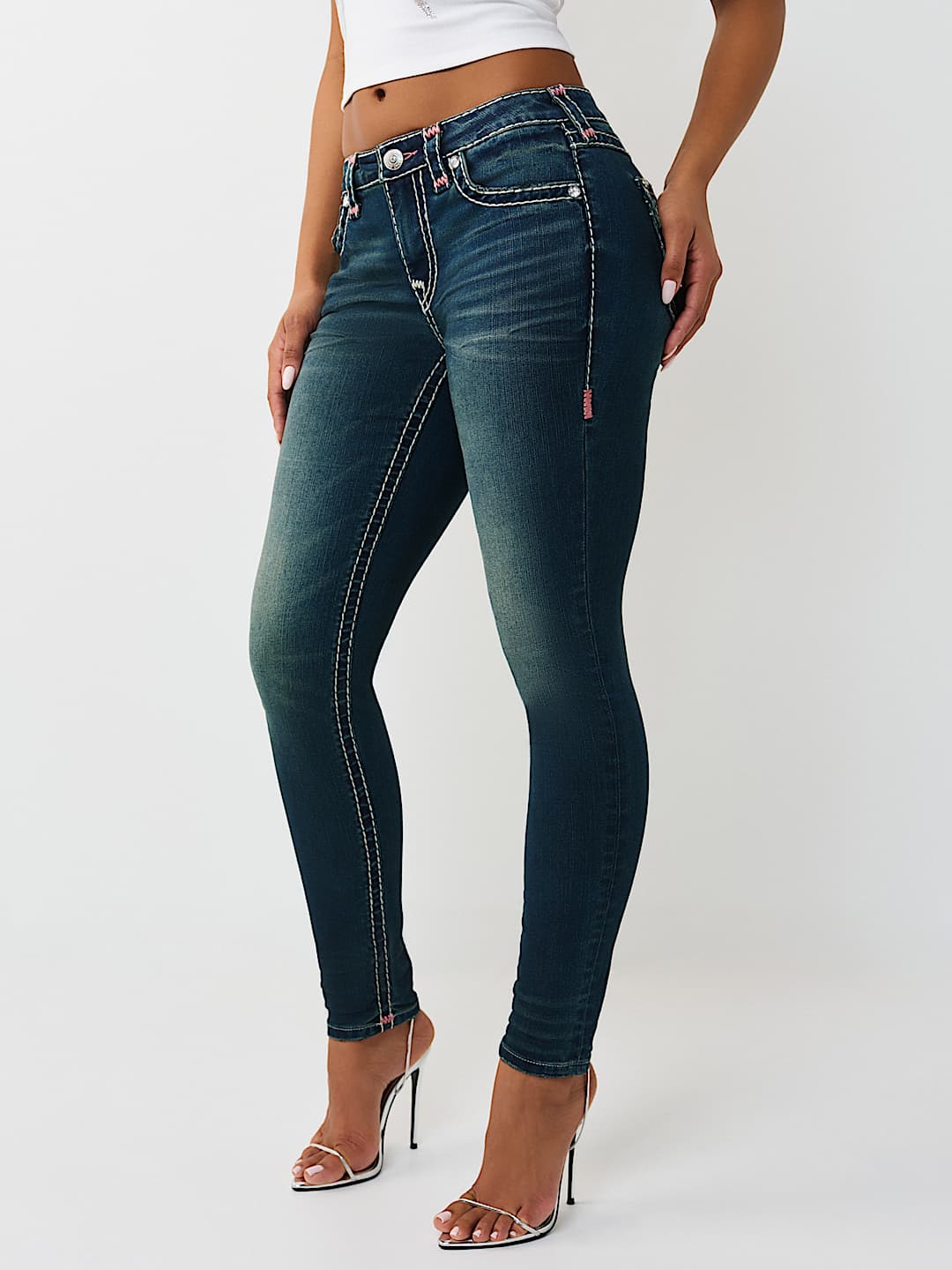 JENNIE MID RISE SUPER T FLAP CURVY SKINNY JEAN, image 5