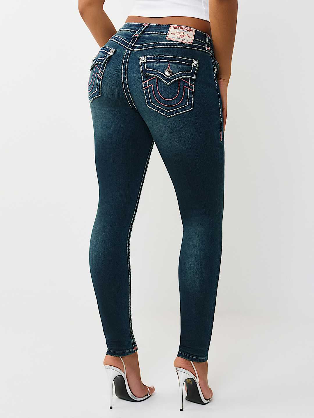 JENNIE MID RISE SUPER T FLAP CURVY SKINNY JEAN, image 8