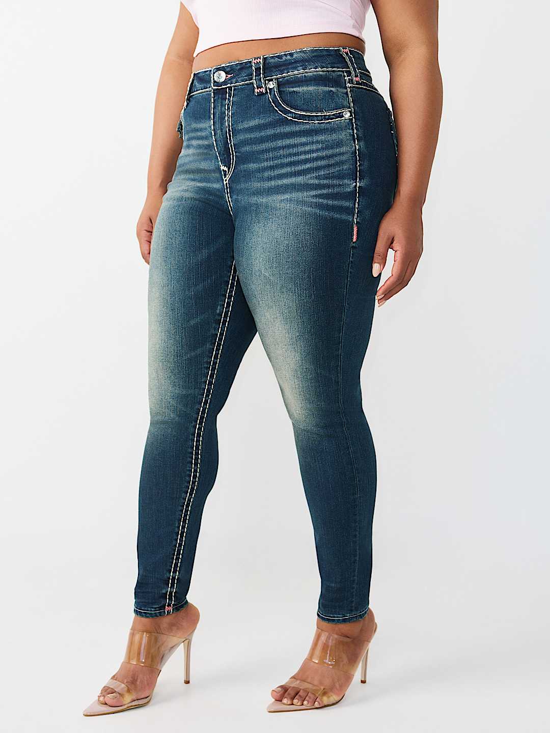 PLUS JENNIE MID RISE SUPER T FLAP CURVY SKINNY JEAN, image 4