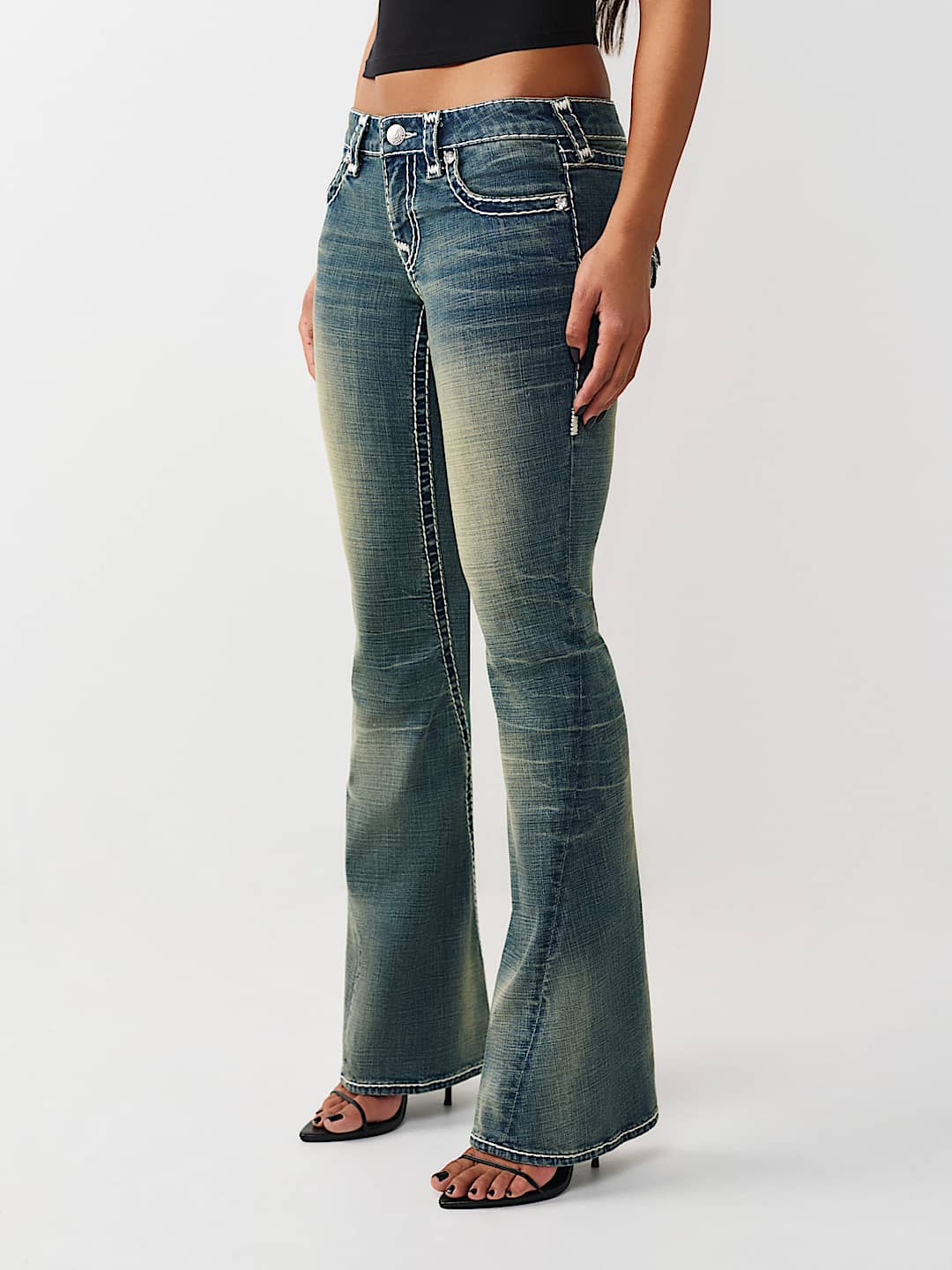 JOEY LOW RISE SUPER T FLAP FLARE JEAN, image 4