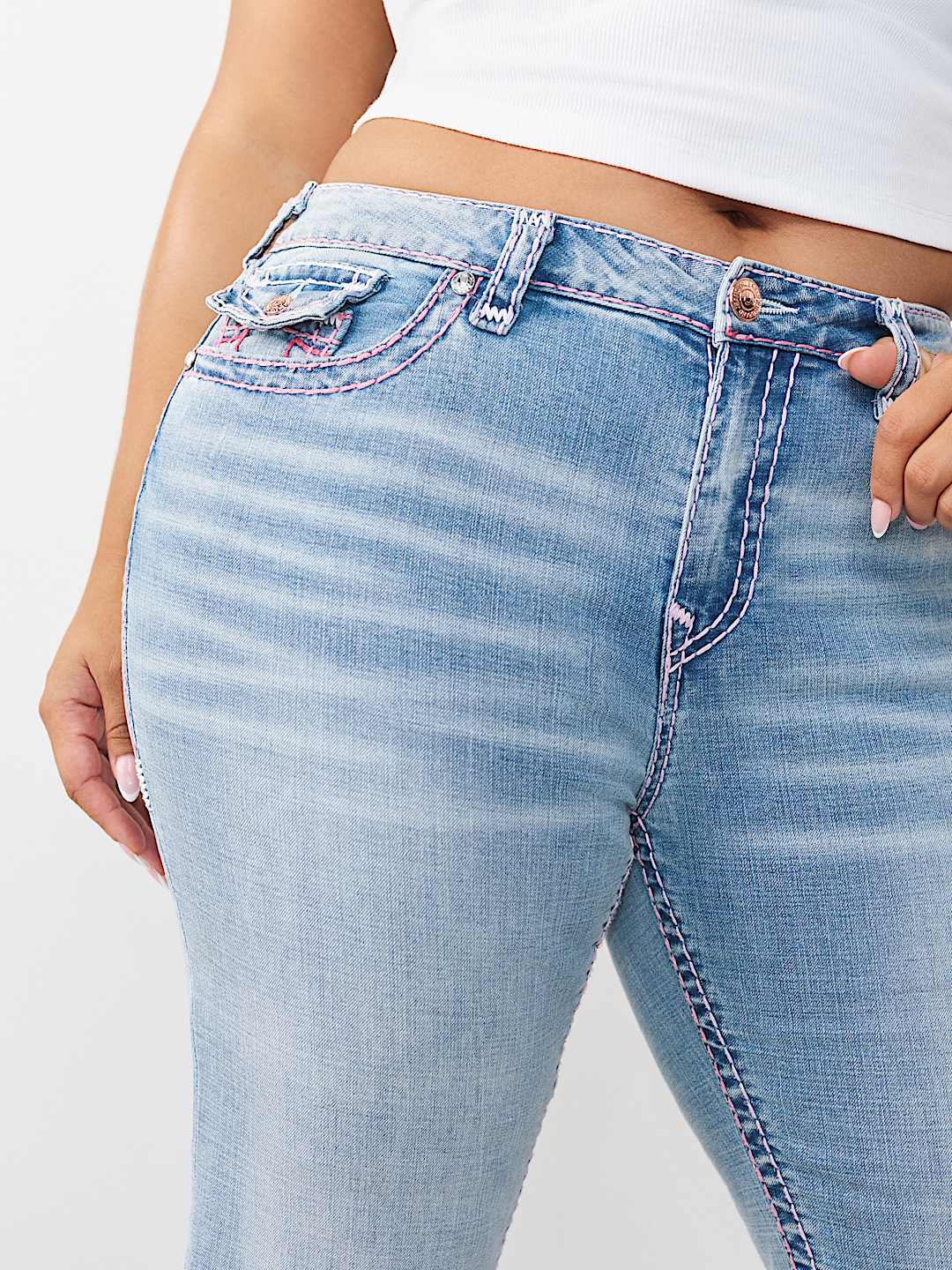 PLUS BECCA MID RISE SUPER T BOOTCUT FLAP JEAN, image 6