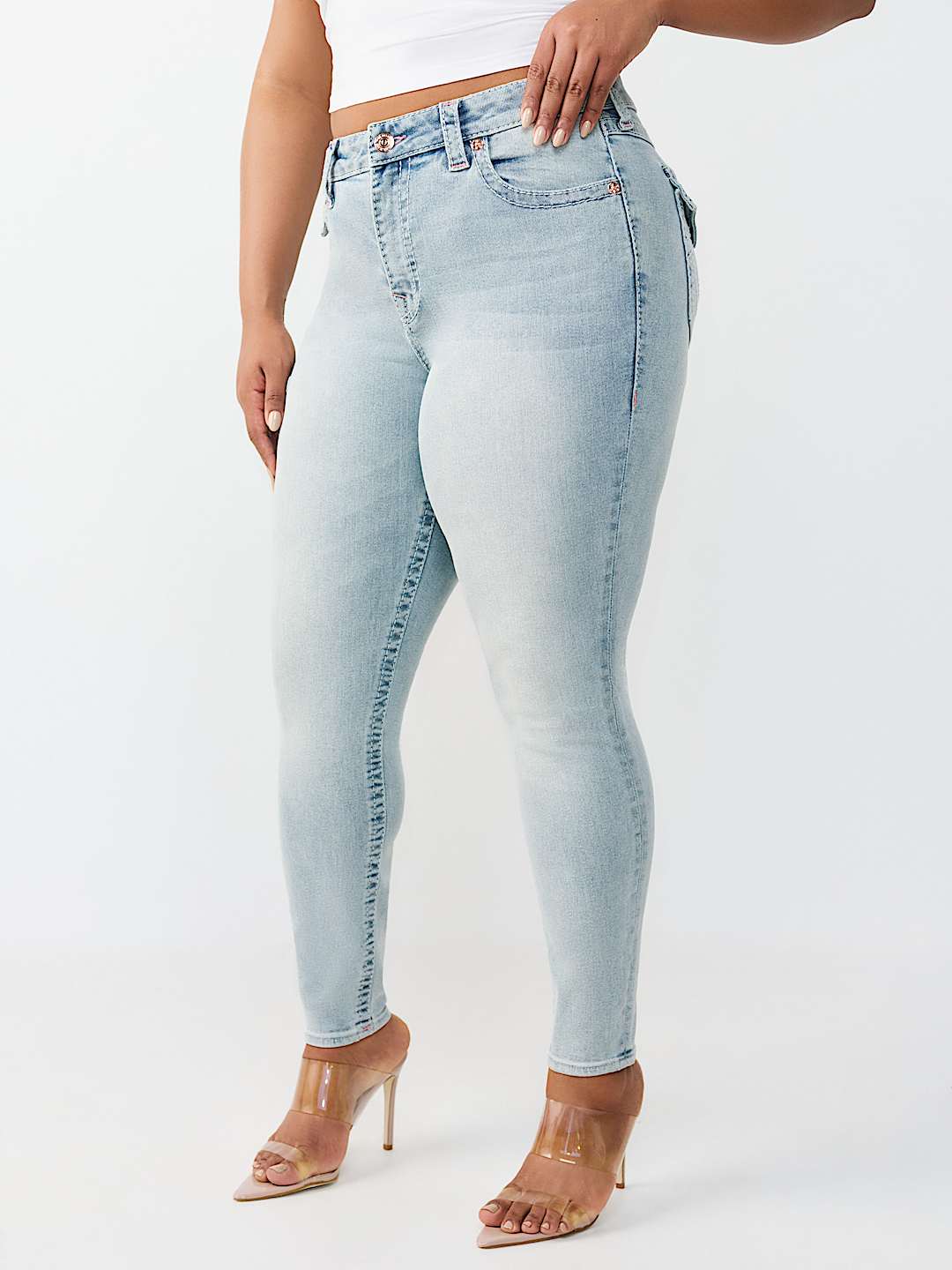 PLUS JENNIE MID RISE BIG T FLAP CURVY SKINNY JEAN, image 4