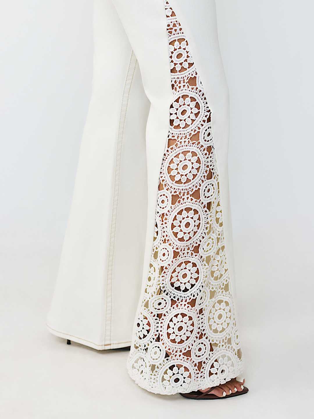 CROCHET MID RISE FLAP FLARE JEAN, image 4