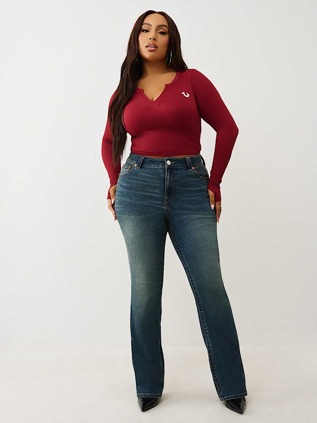 PLUS BILLIE MID RISE STRAIGHT JEAN, image 2