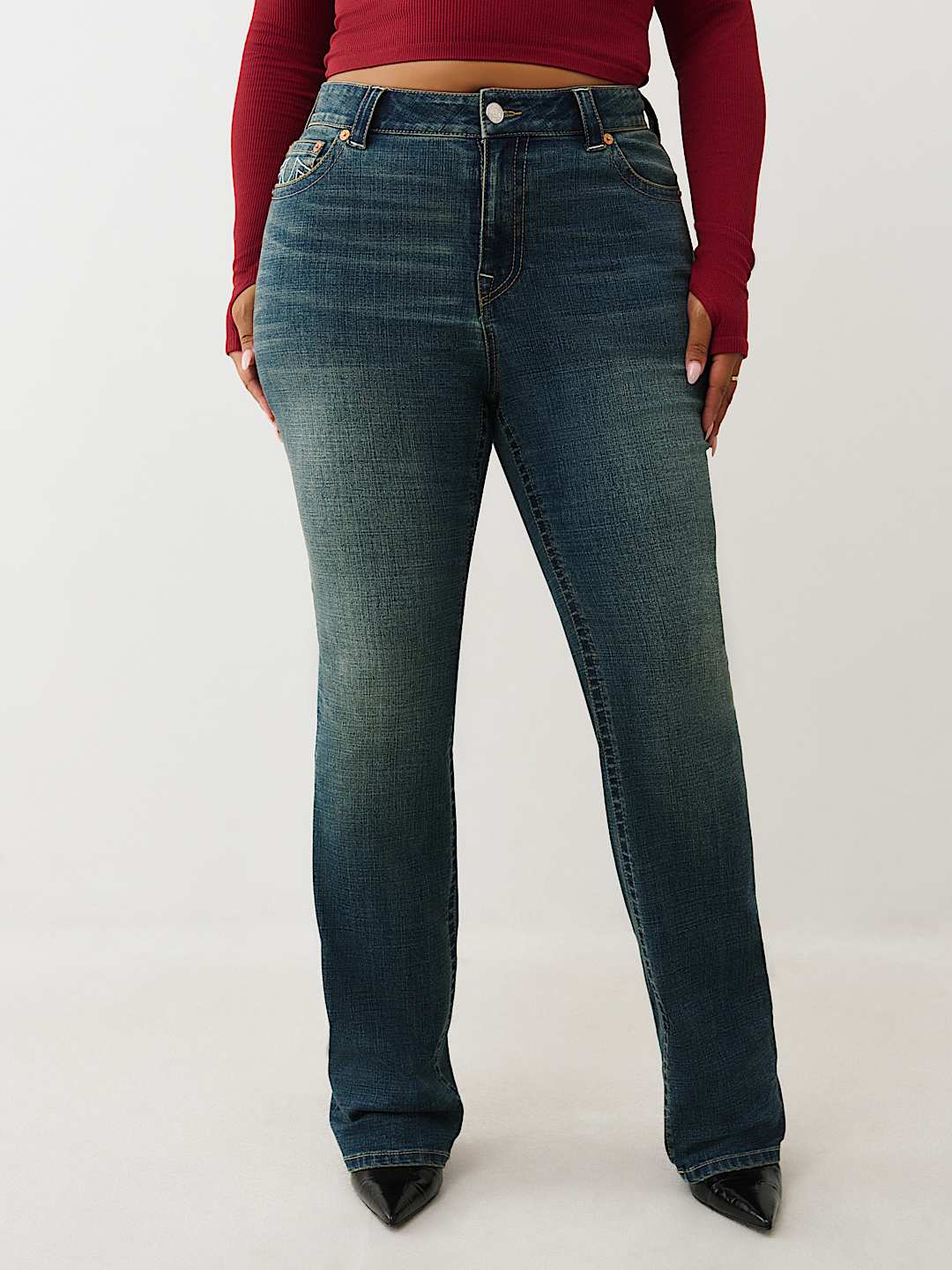 PLUS BILLIE MID RISE STRAIGHT JEAN, image 3
