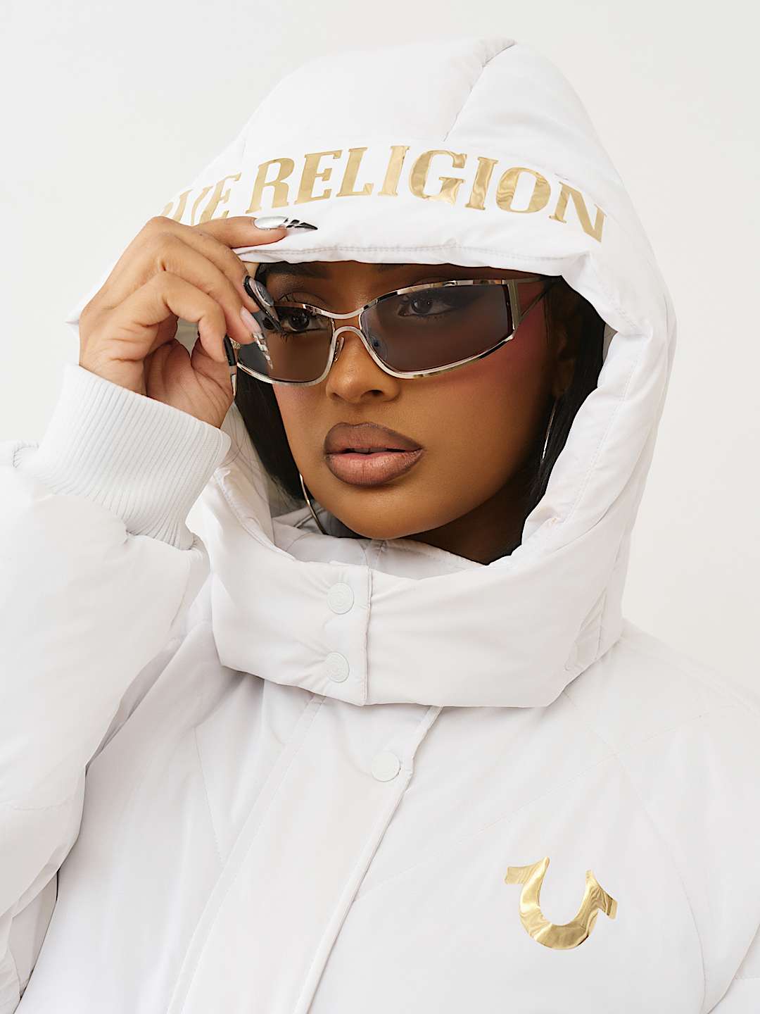 HIGH-SHINE METALLIC LONG PUFFER JACKET, image 6