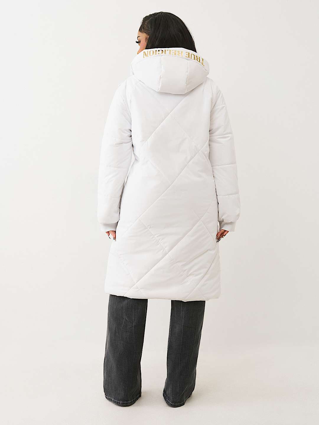 HIGH-SHINE METALLIC LONG PUFFER JACKET, image 8