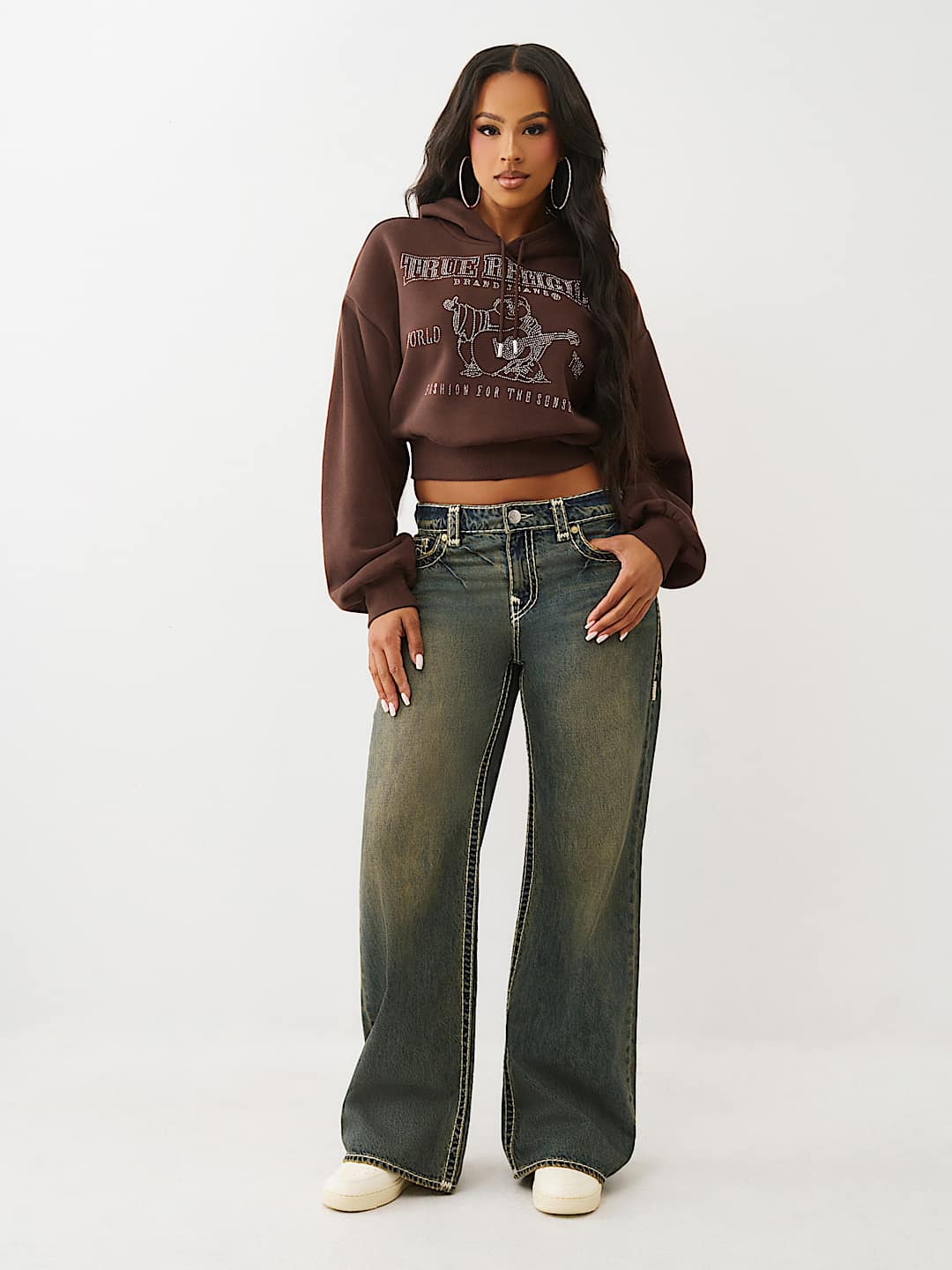 CRYSTAL LOGO SHRUNKEN HOODIE, image 3