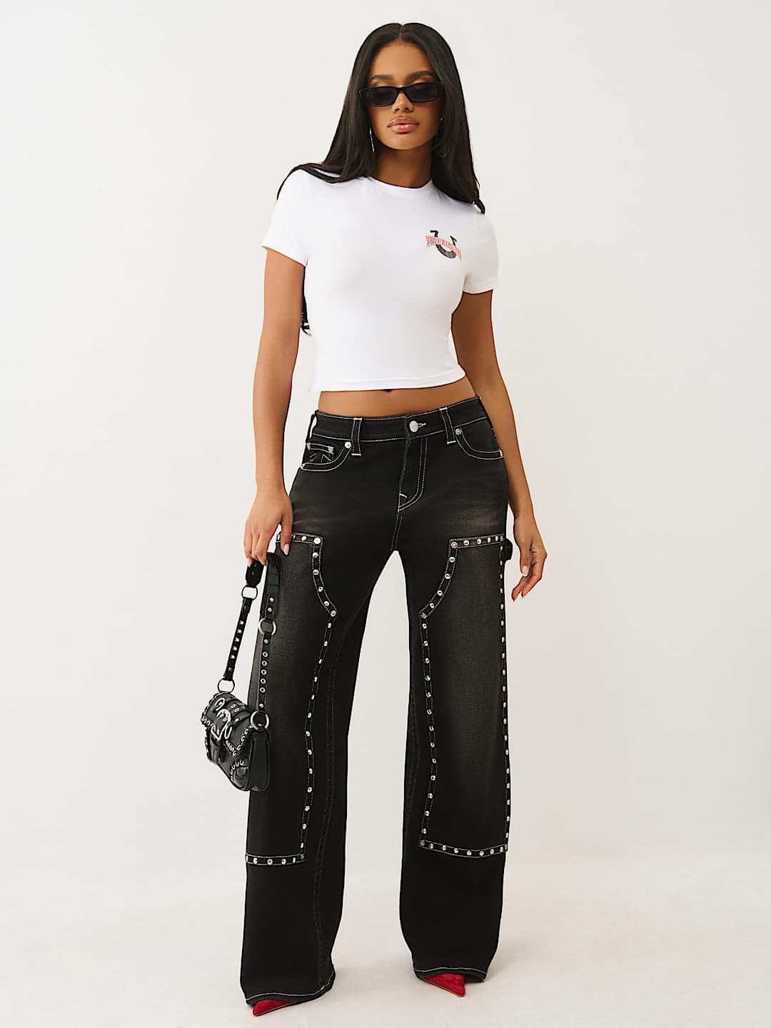 BOBBI STUDDED CARPENTER BAGGY JEAN, image 2