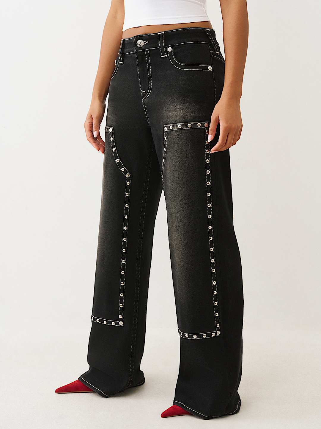 BOBBI STUDDED CARPENTER BAGGY JEAN, image 3