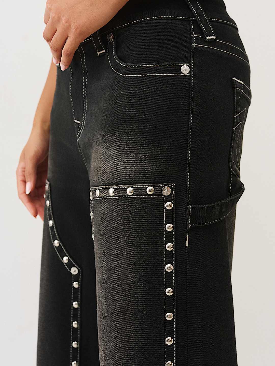 BOBBI STUDDED CARPENTER BAGGY JEAN, image 6