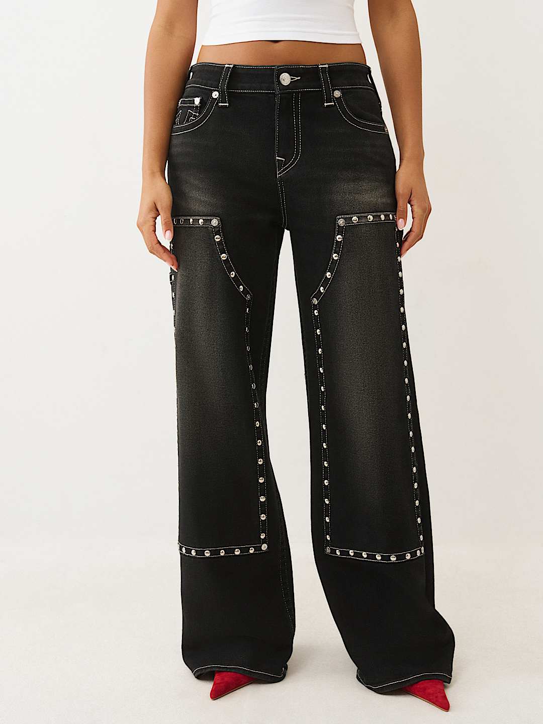 BOBBI STUDDED CARPENTER BAGGY JEAN, image 1
