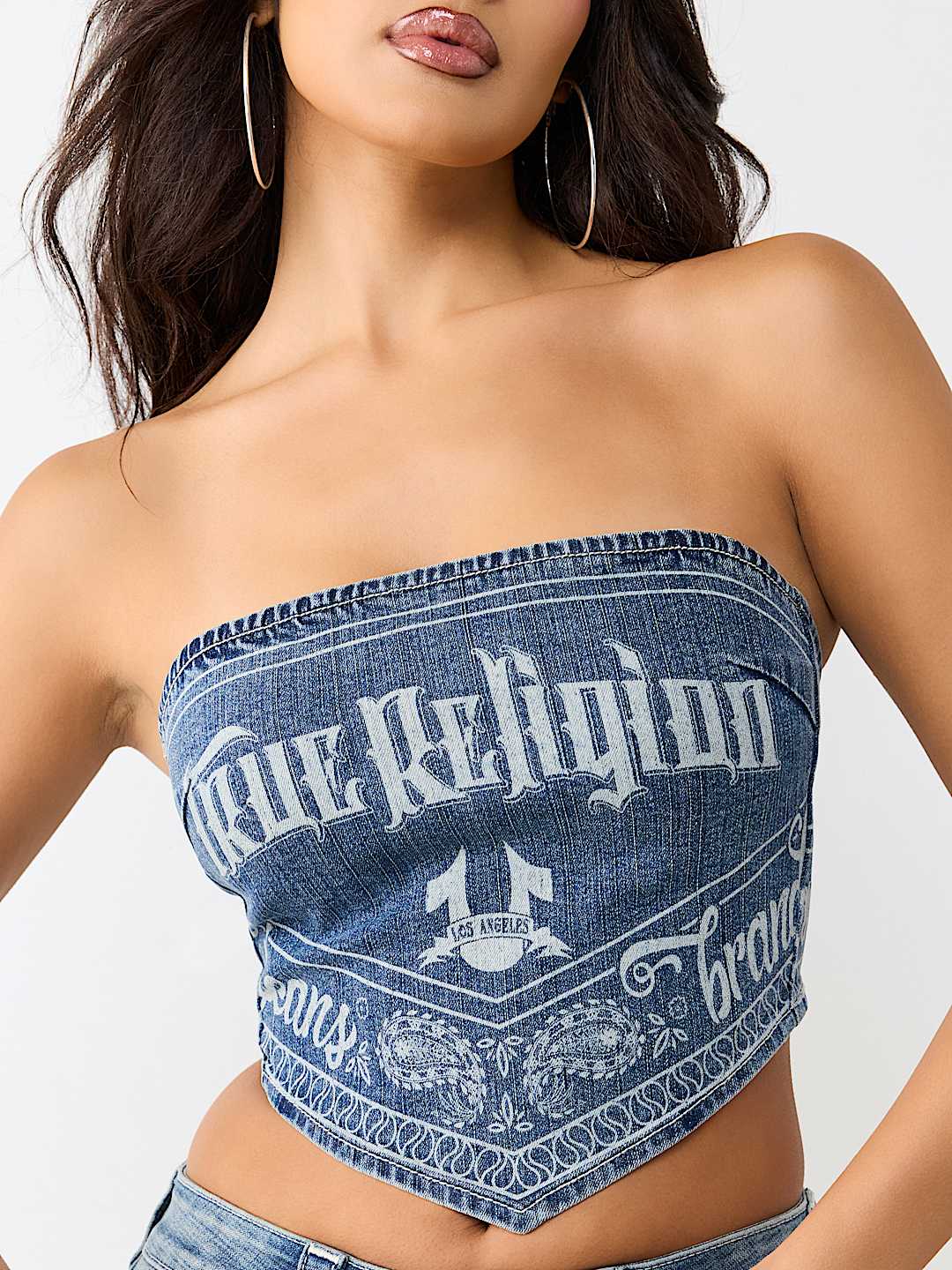 DENIM SCARF TOP