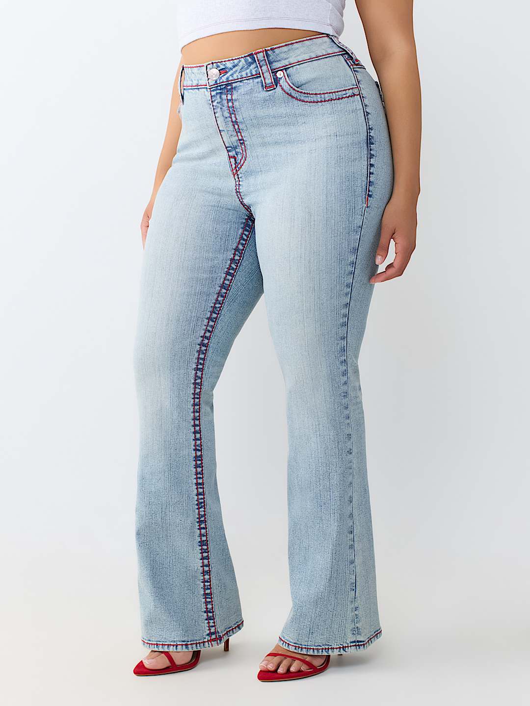 PLUS BECCA MID RISE BOOTCUT FLAP JEAN