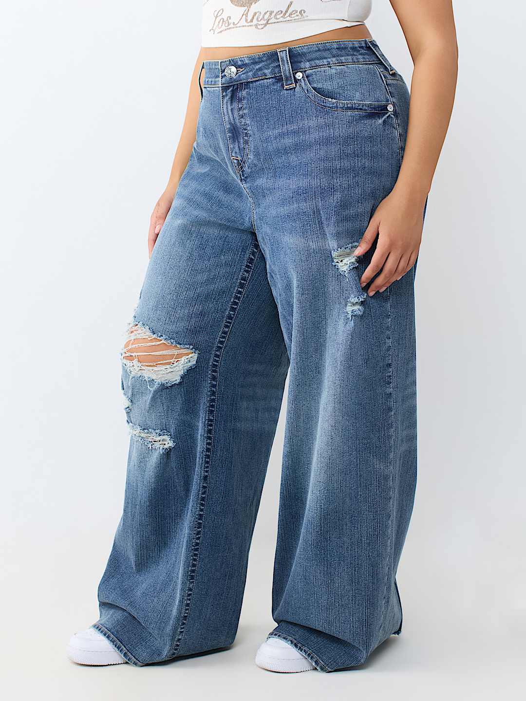 PLUS JESSIE MID RISE SUPER BAGGY JEAN