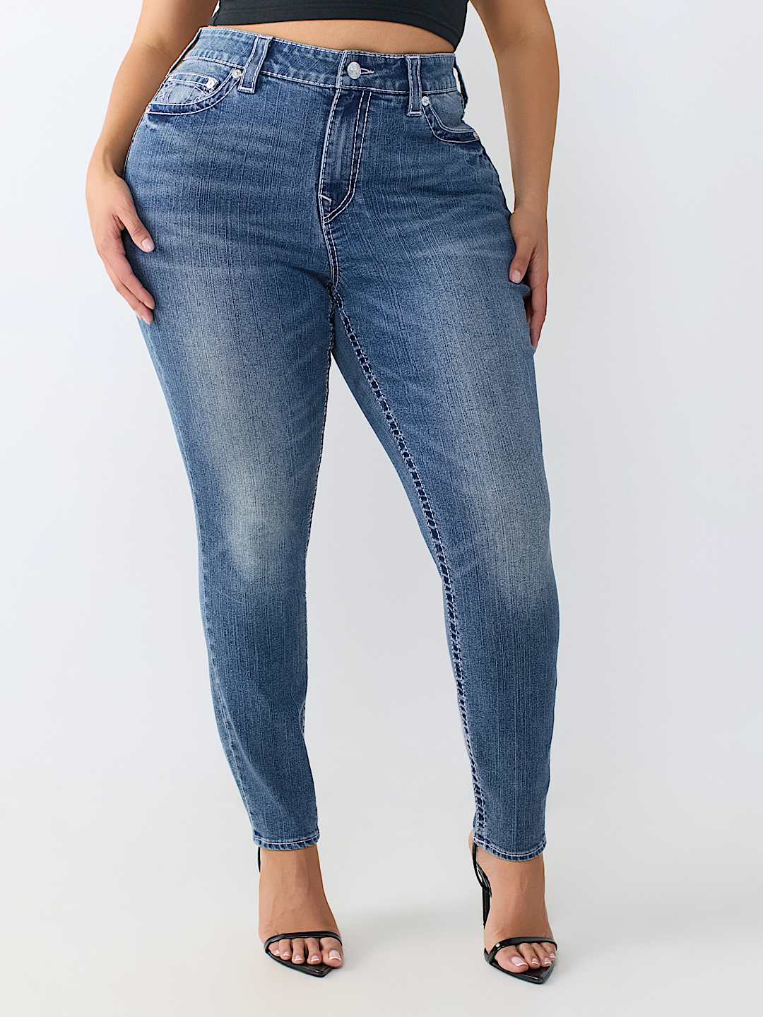 PLUS JENNIE MID RISE BIG T CURVY SKINNY JEAN