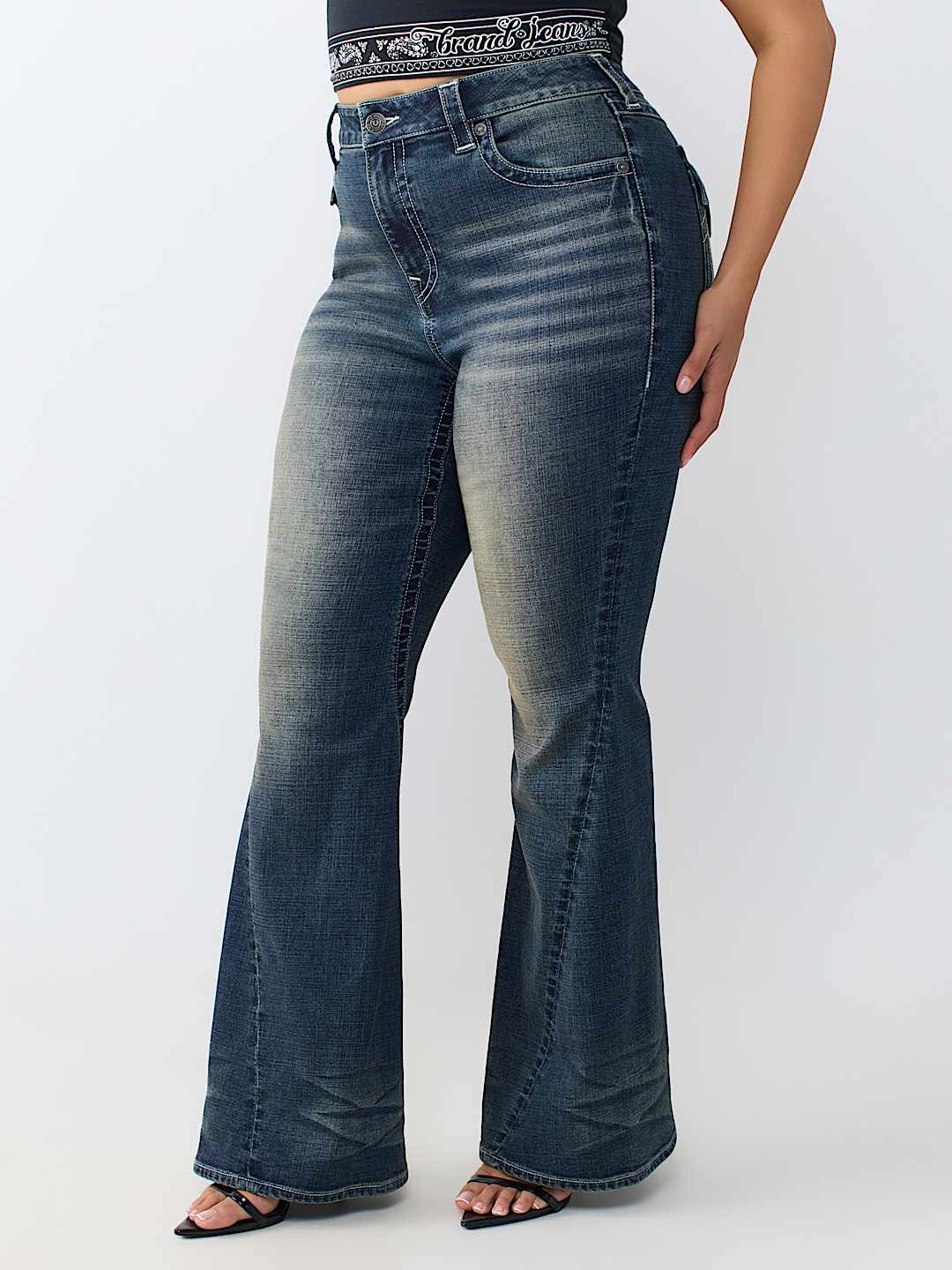 PLUS JOEY MID RISE FLAP FLARE JEAN