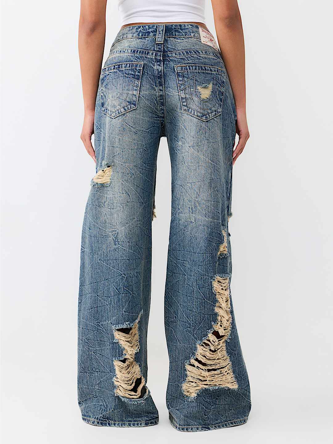 JESSIE MID RISE DESTROYED LAYERED SUPER BAGGY JEAN