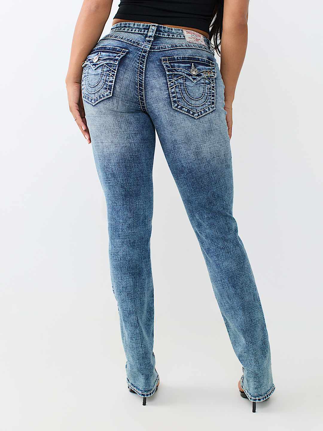 BILLIE MID RISE PIERCED BIG T FLAP STRAIGHT JEAN