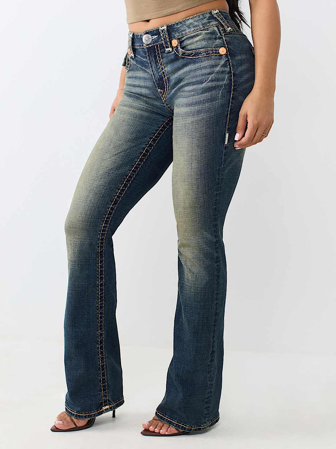 BECCA MID RISE SUPER T BOOTCUT FLAP JEAN