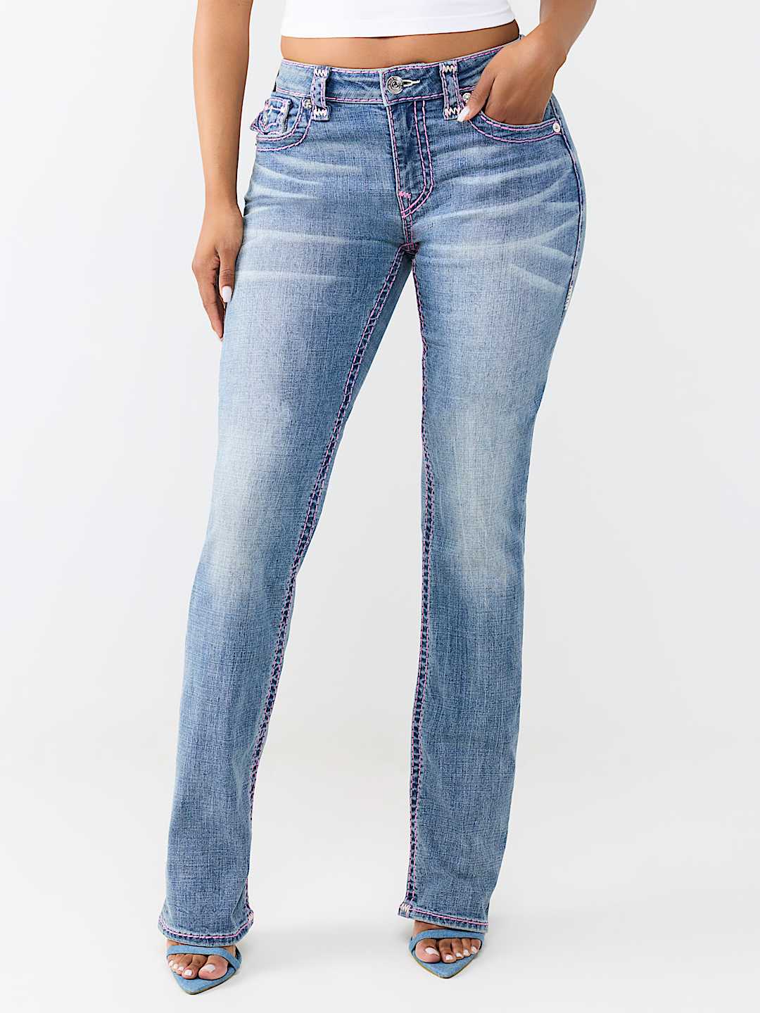 BILLIE MID RISE SUPER T FLAP STRAIGHT JEAN 
