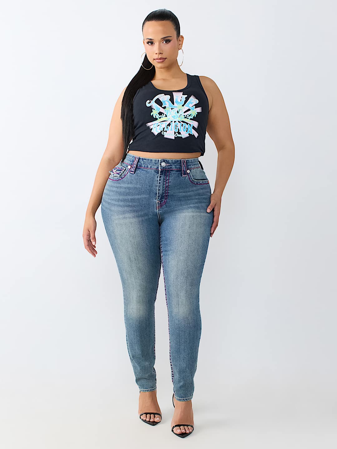 PLUS BILLIE MID RISE SUPER T FLAP STRAIGHT JEAN