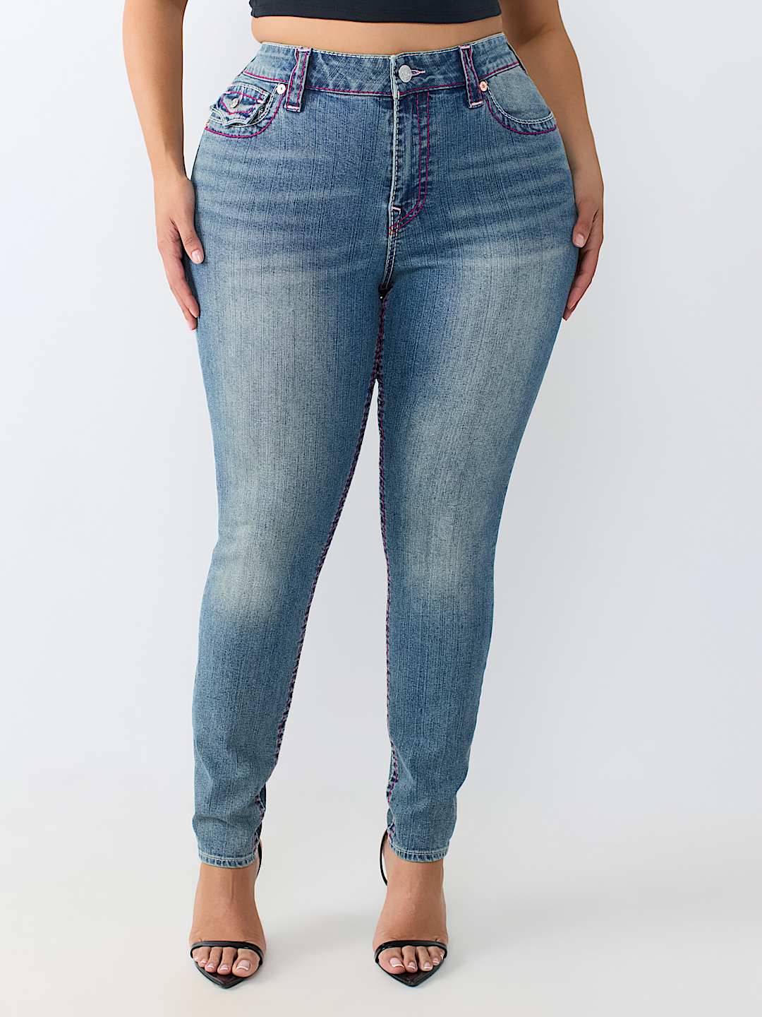 PLUS BILLIE MID RISE SUPER T FLAP STRAIGHT JEAN
