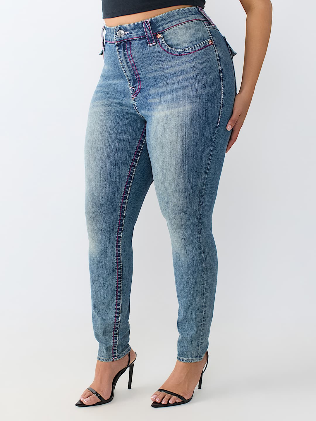PLUS BILLIE MID RISE SUPER T FLAP STRAIGHT JEAN