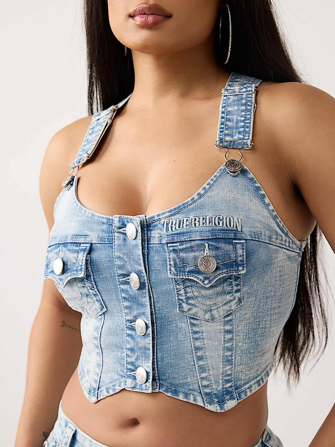 OVERALL DENIM TOP, image 1