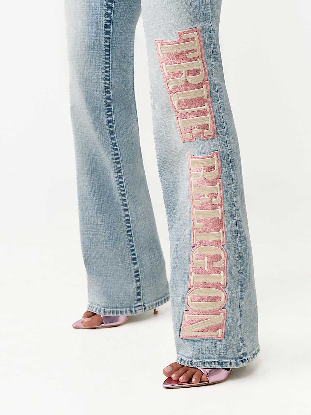 BECCA MID RISE ARCHED LOGO  BOOTCUT JEAN, image 3