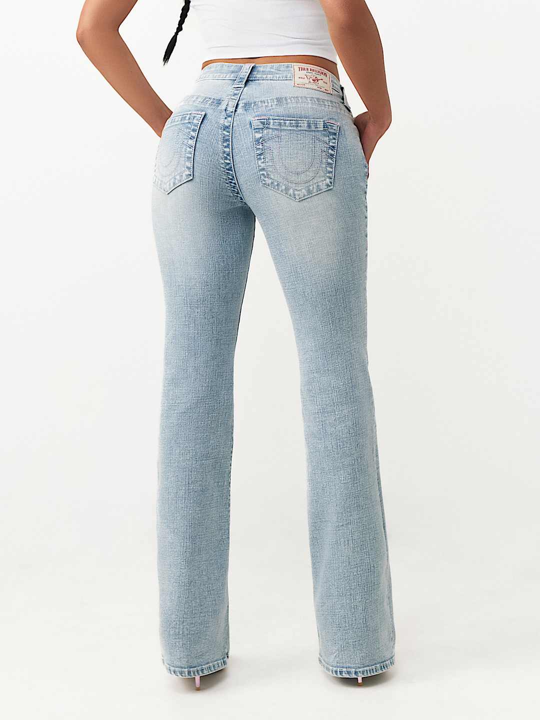BECCA MID RISE ARCHED LOGO  BOOTCUT JEAN, image 6