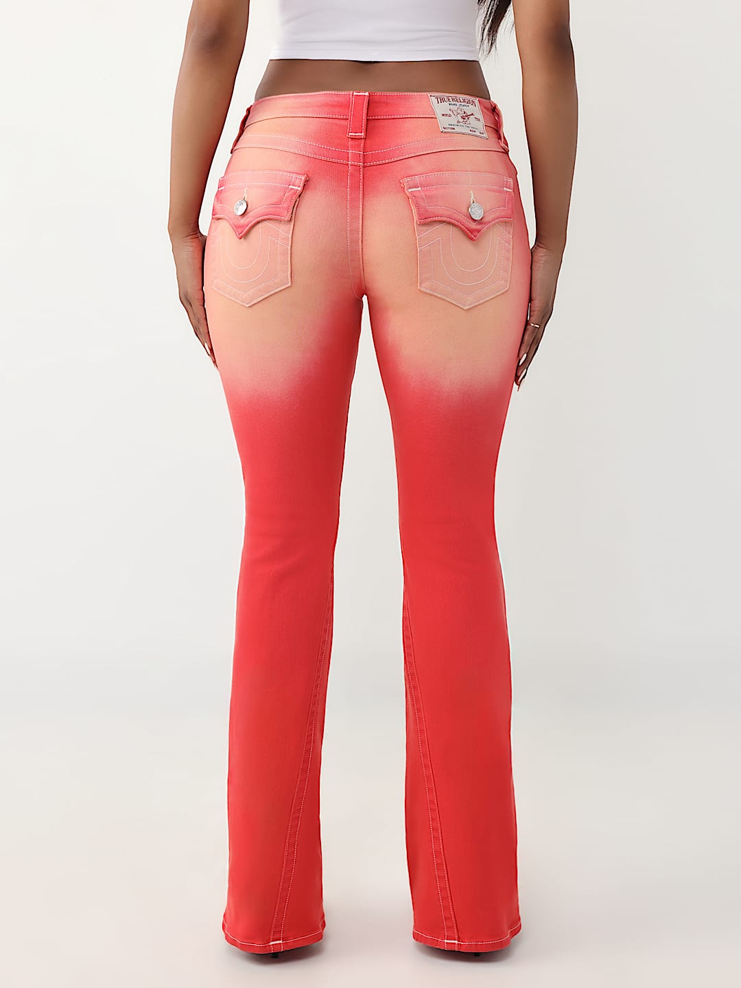 JEANS JOEY ACAMPANADOS DE TIRO MEDIO CON SOLAPA ROSA, image 6