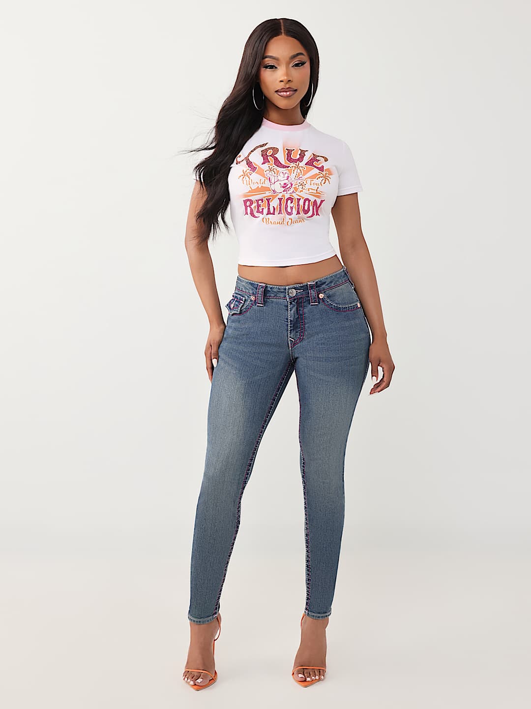 JEAN SKINNY MI-TAILLE &Agrave; RABAT JENNIE BIG&nbsp;T CURVY, image 3