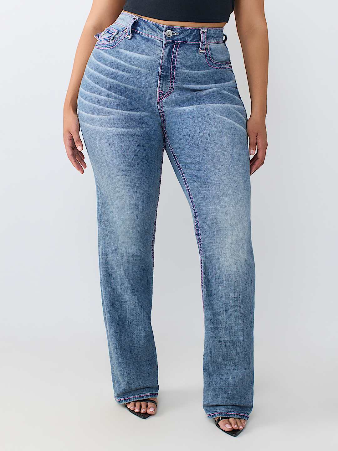 PLUS JENNIE MID RISE BIG T FLAP CURVY SKINNY JEAN