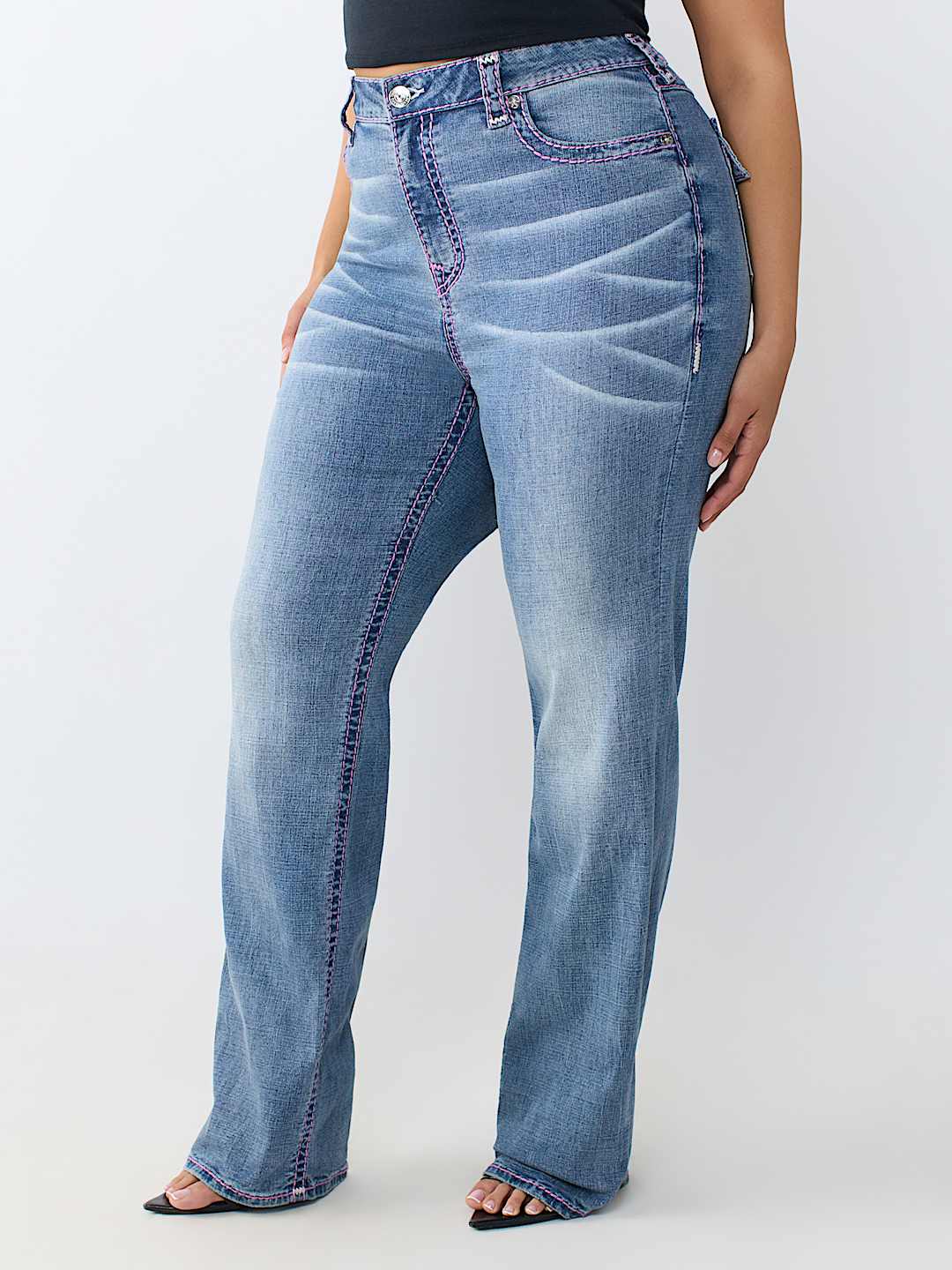 PLUS JENNIE MID RISE BIG T FLAP CURVY SKINNY JEAN