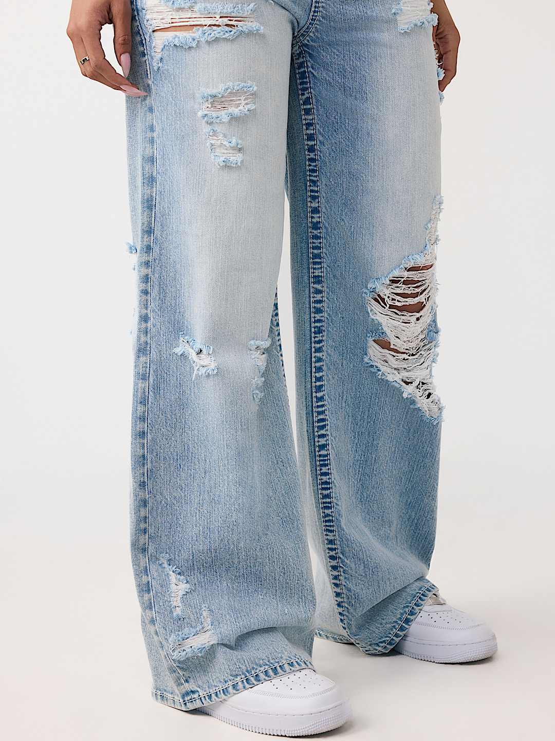 JEANS HOLGADOS GASTADOS BOBBI DE TIRO MEDIO BIG T, image 5