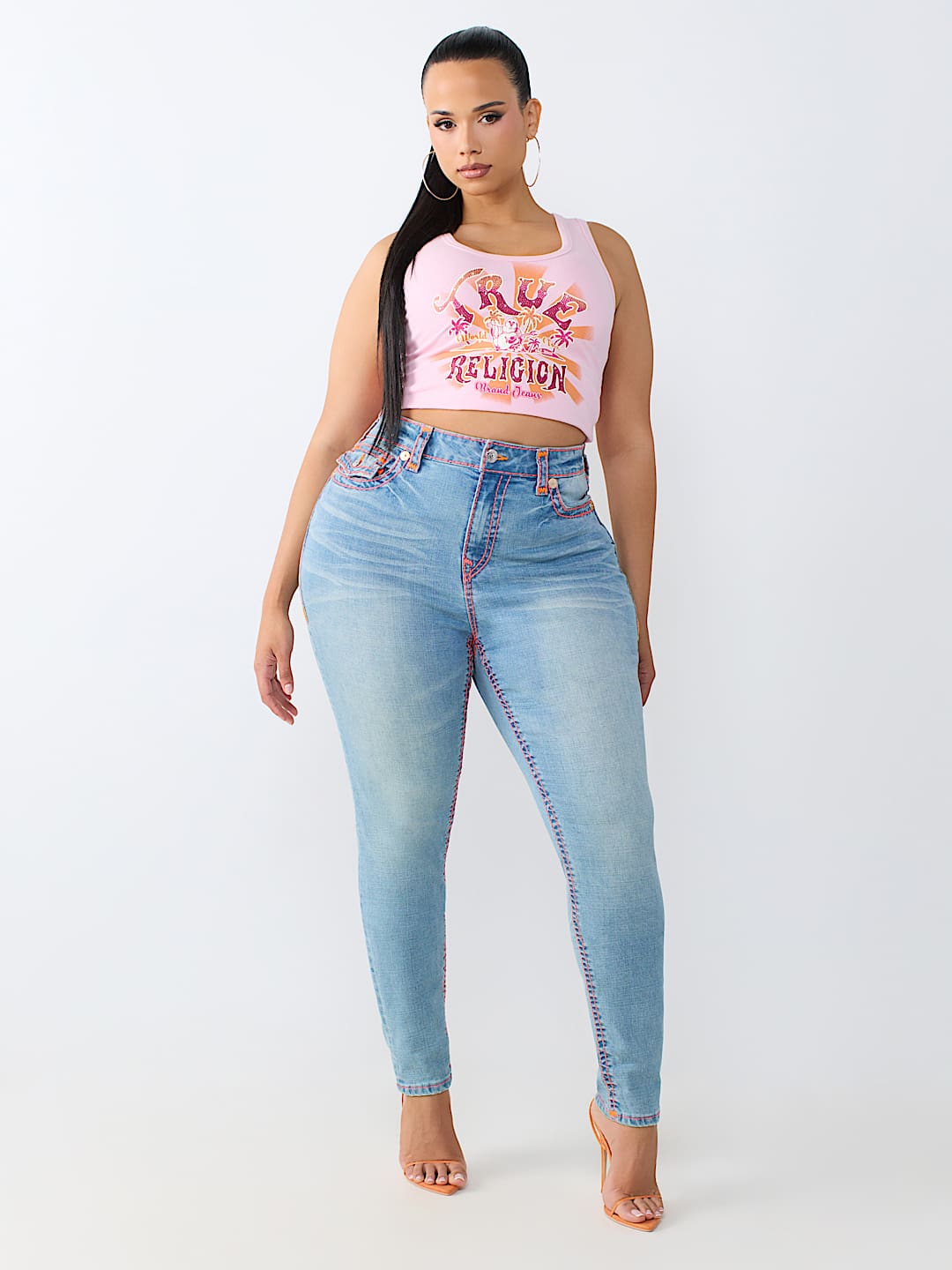 PLUS JENNIE MID RISE SUPER T FLAP CURVY SKINNY JEAN