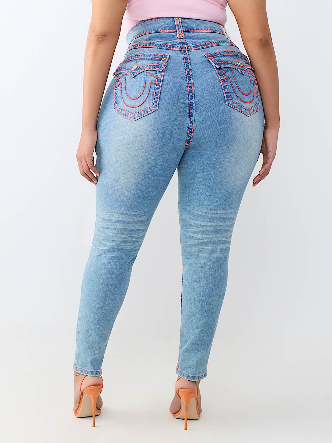 PLUS JENNIE MID RISE SUPER T FLAP CURVY SKINNY JEAN