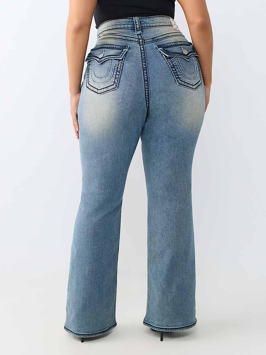 PLUS BECCA MID RISE SUPER T FLAP BOOTCUT JEAN