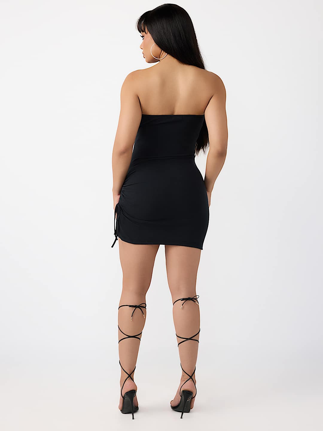 ROBE C&Ocirc;TEL&Eacute;E SANS BRETELLES AVEC CRISTAUX, image 6