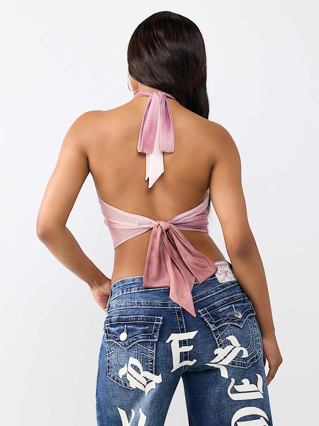 CRYSTAL PRINTED MESH TOP
