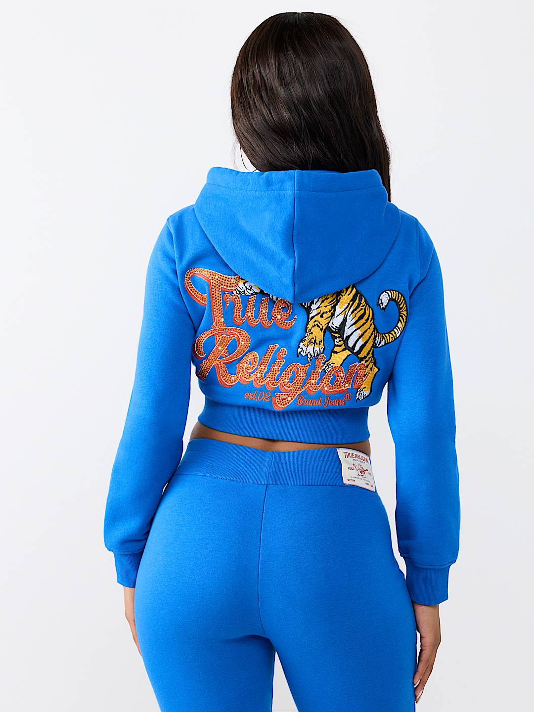 CRYSTAL TIGER SHRUNKEN ZIP HOODIE