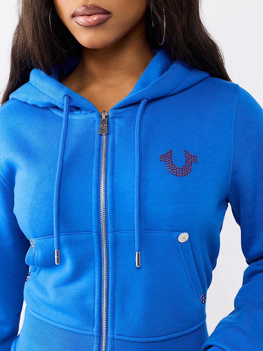 CRYSTAL TIGER SHRUNKEN ZIP HOODIE