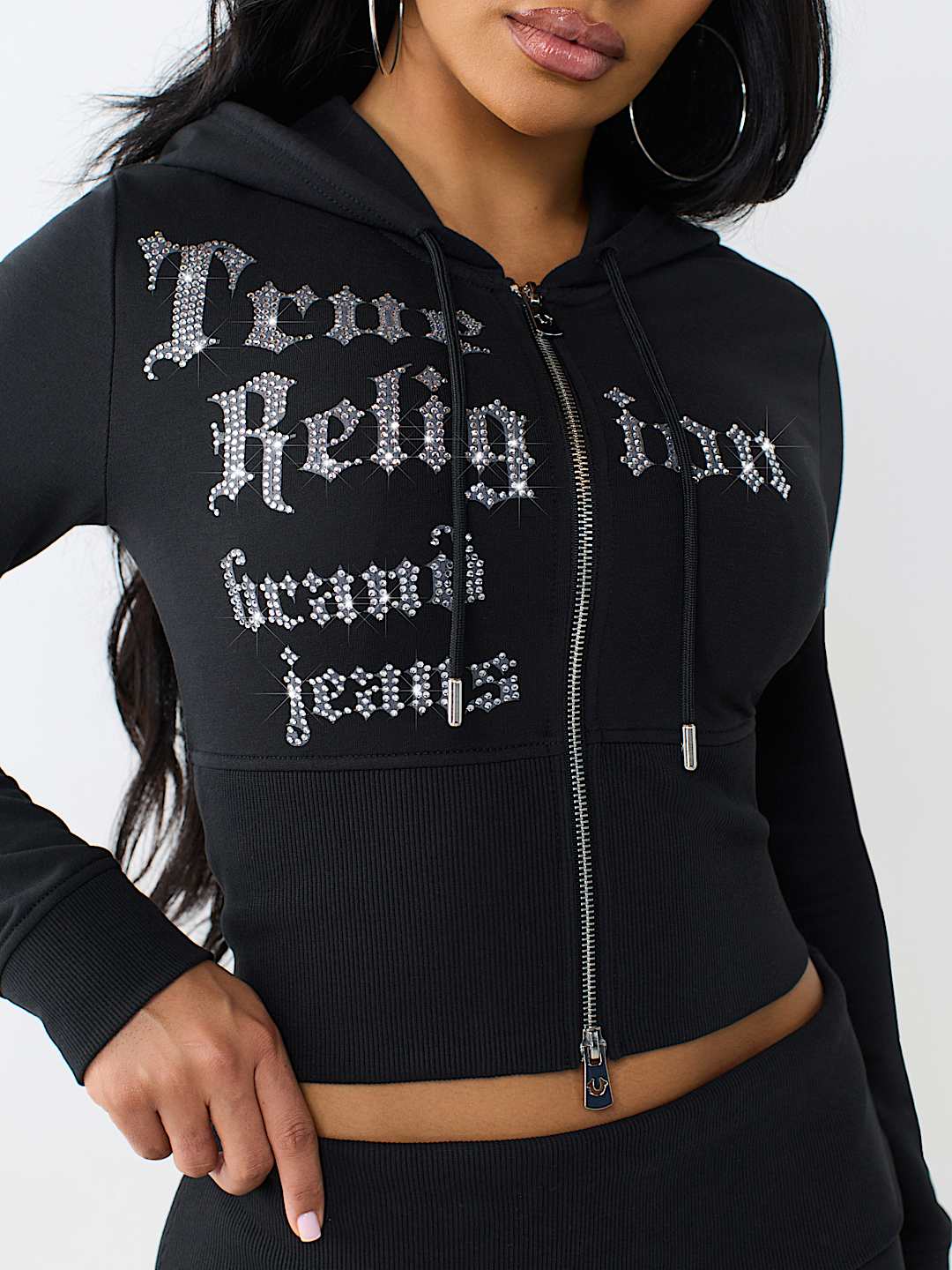 CRYSTAL TIGHT ZIP HOODIE