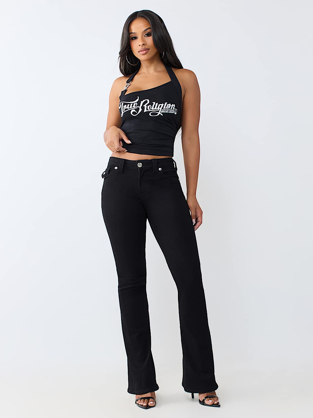CRYSTAL LOGO HALTER TOP